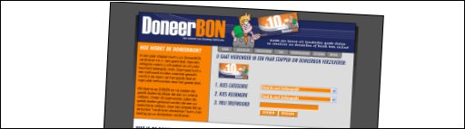 De website van Doneerbon.nl