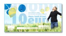 online Sarah 50 jaar kadobon. Klik voor een vergroting.